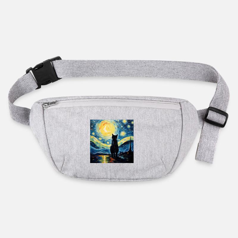 Chat, Motif De Chat, Van Gogh, Nuit Étoilée Sac banane recyclé Stanley/Stella