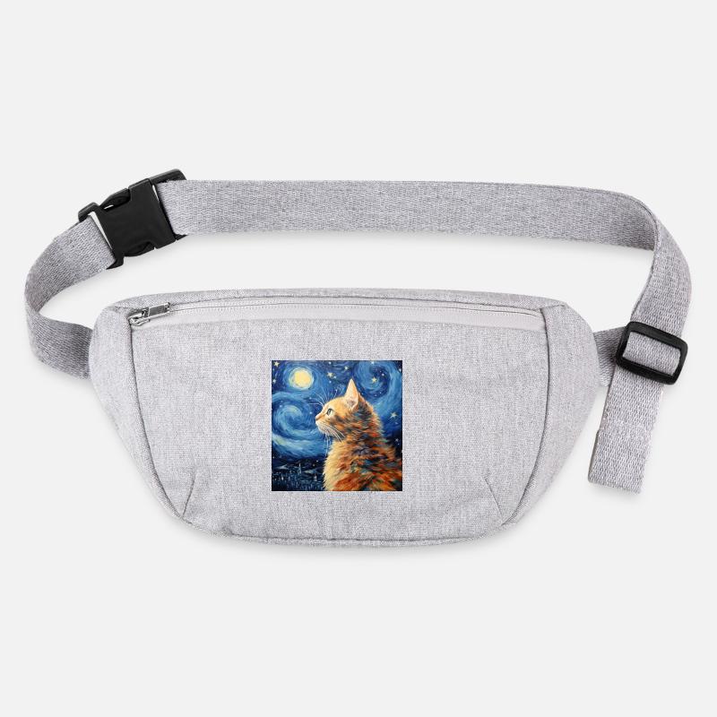 Cat, Cat Motif, Van Gogh, Starry Night Stanley/Stella recycled Hip Bag 