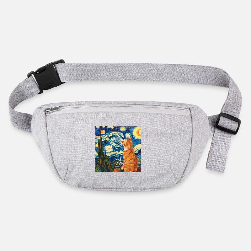 Chat, Motif De Chat, Van Gogh, Nuit Étoilée Sac banane recyclé Stanley/Stella