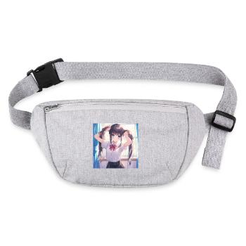 anime, schulmädchen, waifu, japan - Stanley/Stella recycelte Gürteltasche - Grau meliert - Vorne