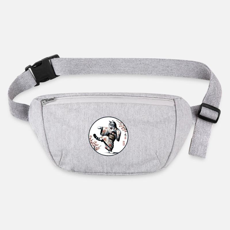 Cat with kimono in a kung fu fighting position Stanley/Stella recycled Hip Bag 