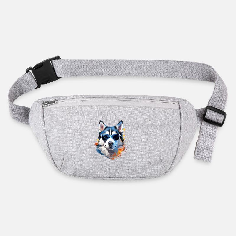 Husky mit Sonnenbrille Stanley/Stella recycelte Gürteltasche