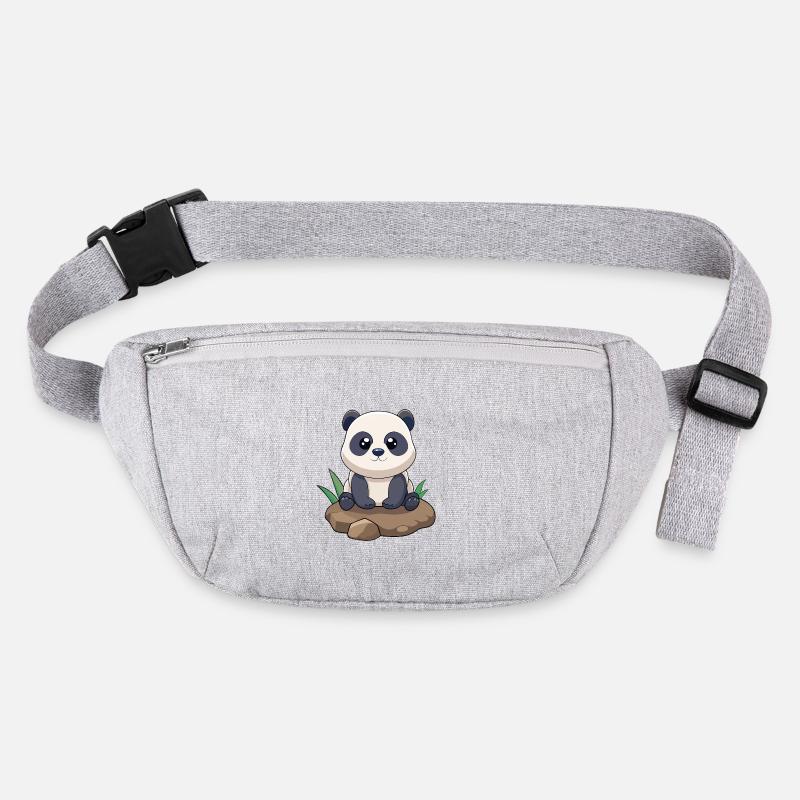 Bébé panda mignon assis sur un rocher (v01) Sac banane recyclé Stanley/Stella