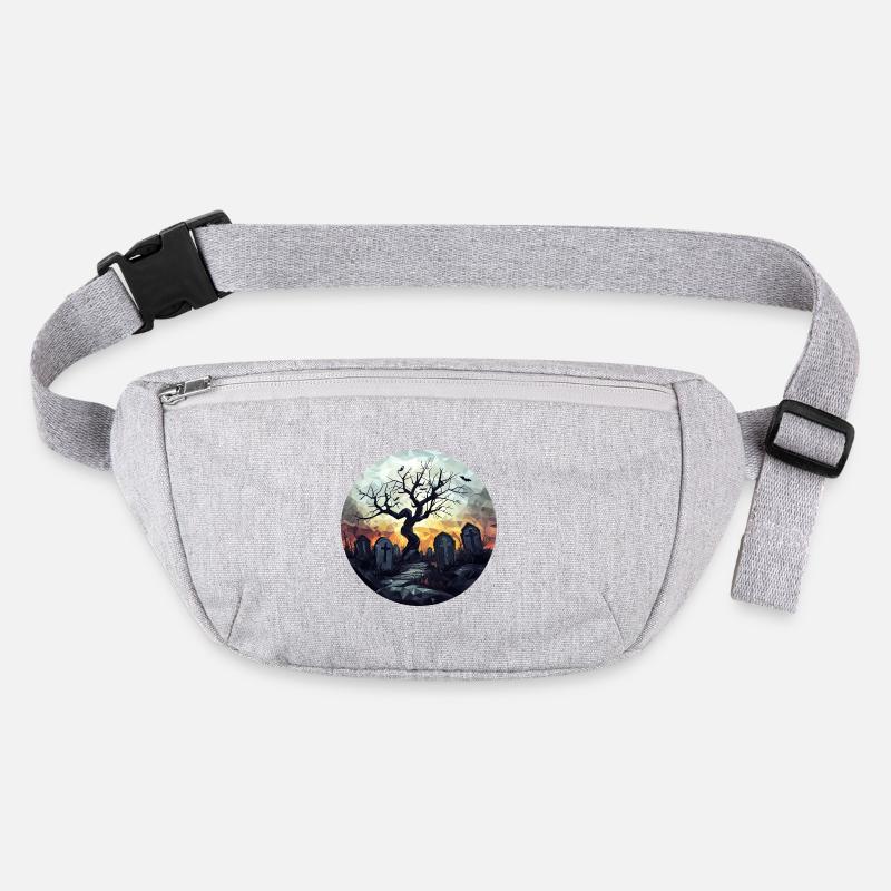 Spooky cemetery with gnarled tree Stanley/Stella recycled Hip Bag 