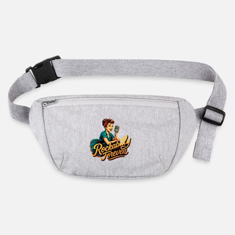 Rockabilly Forever Charcoal Microphone 50s Gift Stanley/Stella recycled Hip Bag 