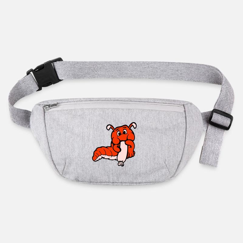 Caterpillar Worm Happy Eats Sausage Sausage Hot Dog Stanley/Stella recycled Hip Bag 