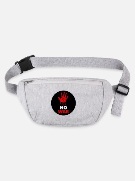 No war - Stanley/Stella recycled Hip Bag  - heather grey - Front
