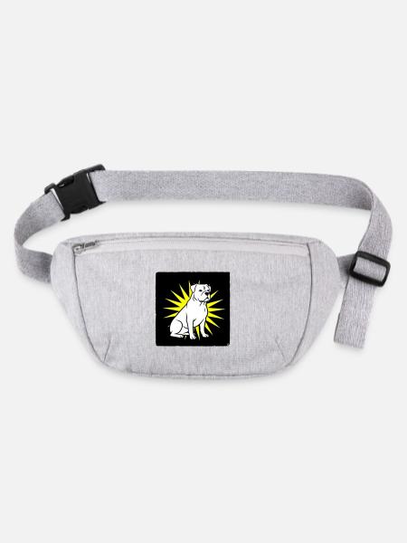 Cool Dog in Punk Rock & Pop Art Style - Stanley/Stella recycled Hip Bag  - heather grey - Front