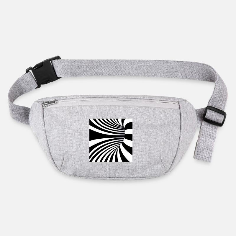 Ondes Noir et Blanc Hypnotiques Sac banane recyclé Stanley/Stella
