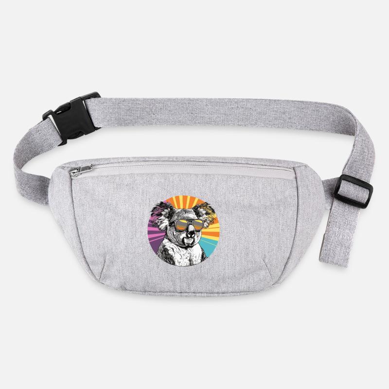 Koala avec des lunettes de soleil en arc-en-ciel rétro Sac banane recyclé Stanley/Stella