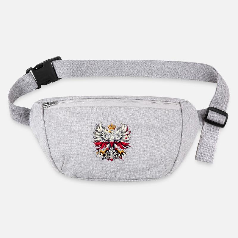 Aigle polonais : blanc et rouge avec couronne et drapeau Sac banane recyclé Stanley/Stella