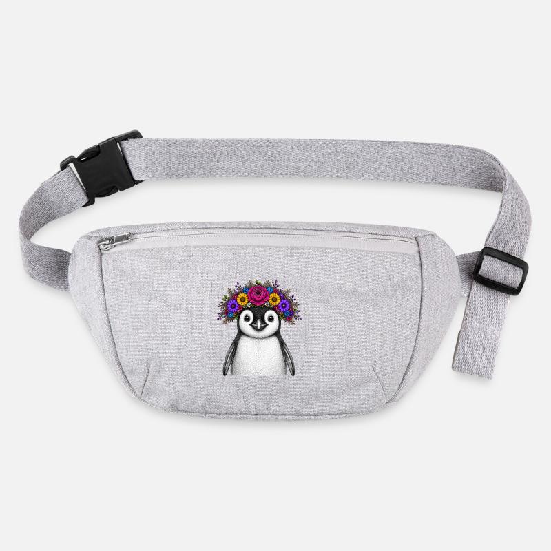 Pinguin mit Blumenkrone Stanley/Stella recycelte Gürteltasche