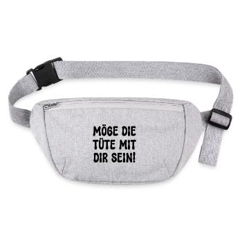 MÖGE DIE TÜTE MIT DIR SEIN! SPRUCH BEUTEL TASCHE - Stanley/Stella recycelte Gürteltasche - Grau meliert - Vorne