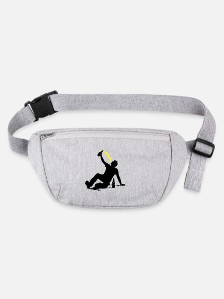 Boire de la bière Silhouette - Sac banane recyclé Stanley/Stella - gris chiné - Devant
