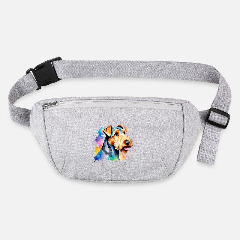 Airedale Terrier Aquarelle Sac banane recyclé Stanley/Stella