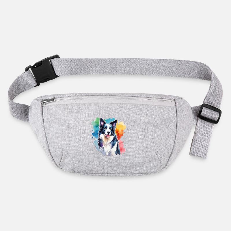 Border Collie Aquarelles Sac banane recyclé Stanley/Stella