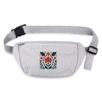 Motif floral Otomi Art culturel - Sac banane recyclé Stanley/Stella - gris chiné - Devant