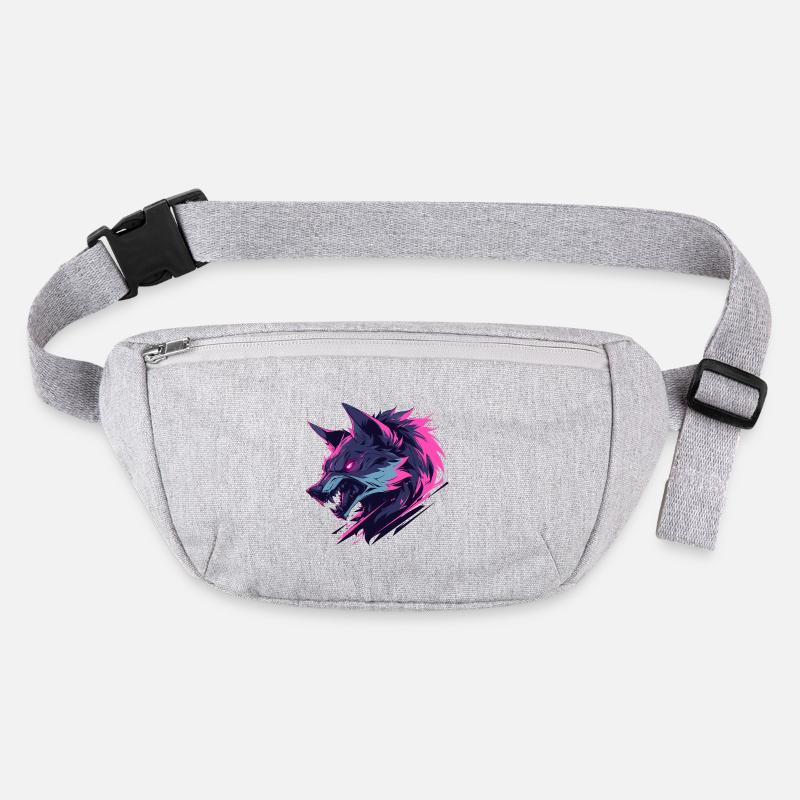Brightly Colored Ferocious Wolf Stanley/Stella recycled Hip Bag 