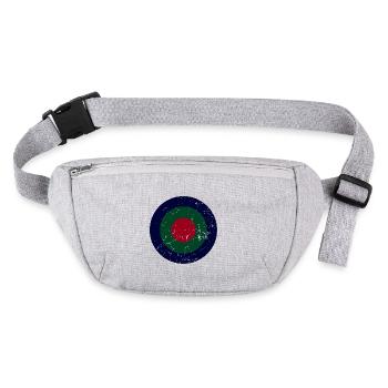 Vintage Navy Green Red Roundel - Stanley/Stella recycled Hip Bag  - heather grey - Front