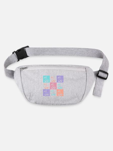 Cherries Colorful Summer - Stanley/Stella recycled Hip Bag  - heather grey - Front