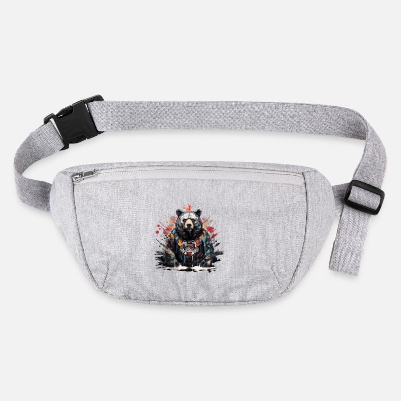 Roaring Bear. Graffiti-style strength. Stanley/Stella recycled Hip Bag 