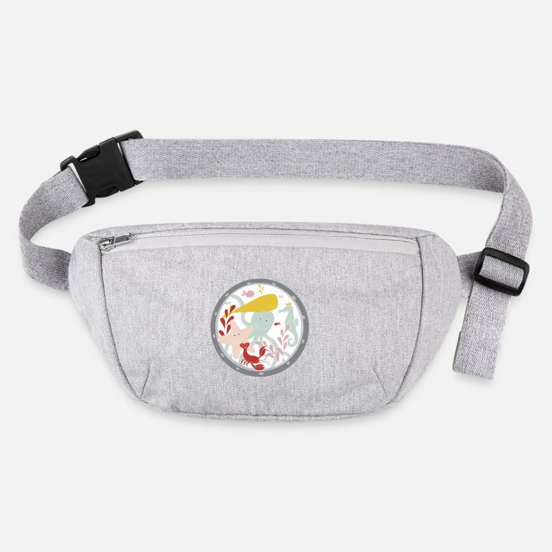 Bullauge / Unterwasser / Meer / Wal / Seepferd - Stanley/Stella recycelte Gürteltasche - Grau meliert