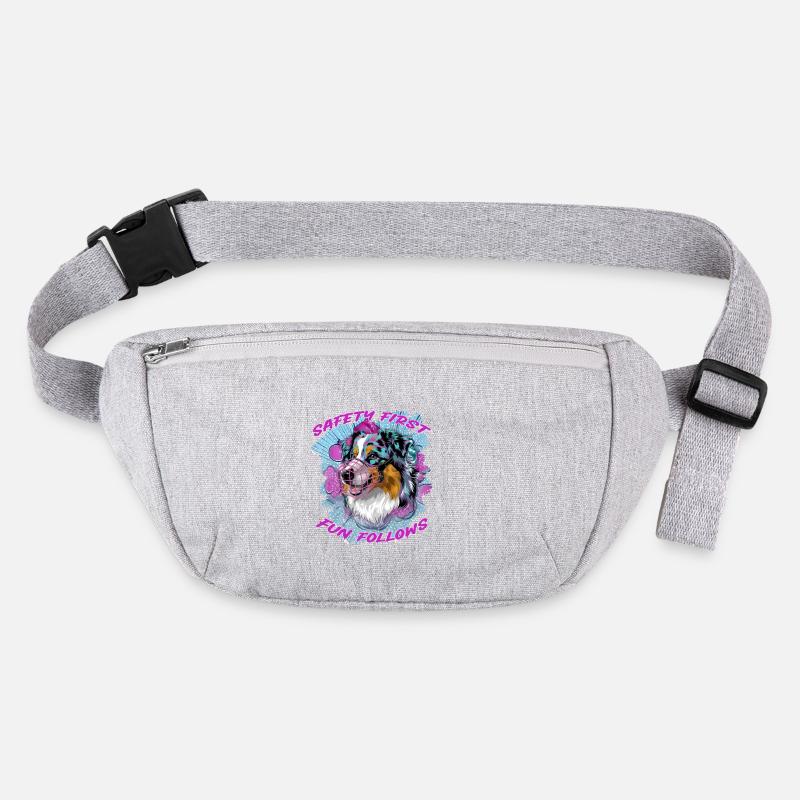 Safety First Fun Follows - Australian Shepherd - Stanley/Stella recycelte Gürteltasche - Grau meliert