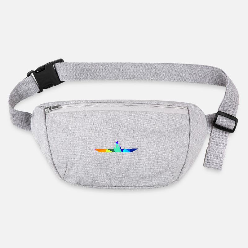 Aircraft Carrier Rainbow Polygon Ships Stanley/Stella recycled Hip Bag 