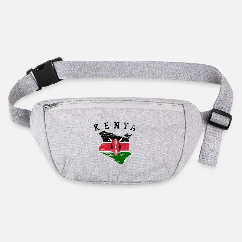 Kenya Wall Map Flag used Stanley/Stella recycled Hip Bag 