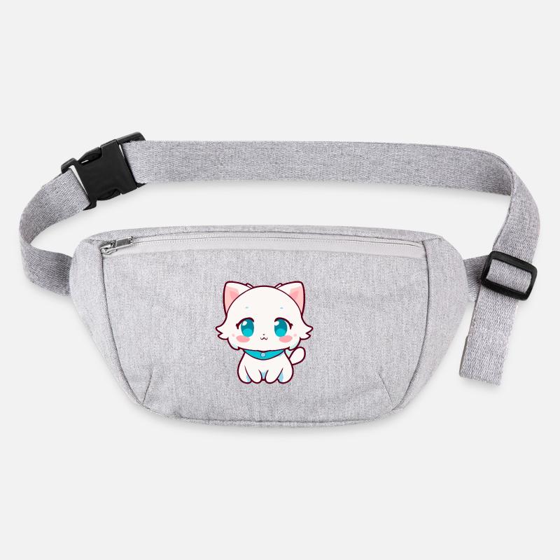 Kawaii White Chibi Cat - Mignonne chatte d’anime Sac banane recyclé Stanley/Stella