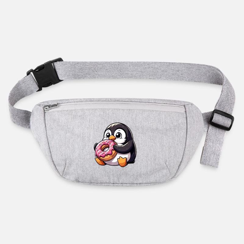 Mignon pingouin grignote sur beignet bande dessinée Sac banane recyclé Stanley/Stella