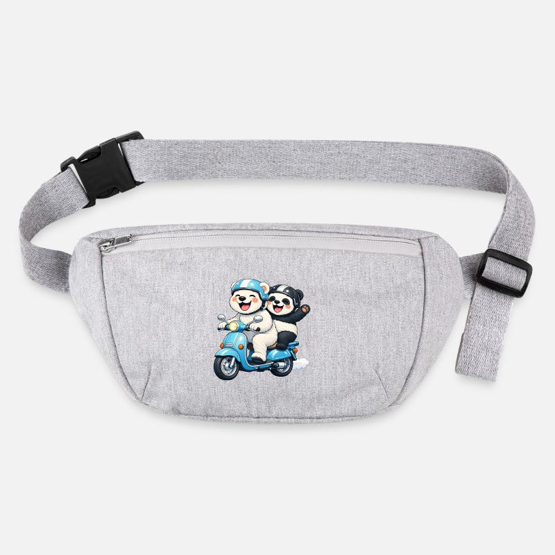 Eisbär und Pandabär auf einem Roller Stanley/Stella recycelte Gürteltasche