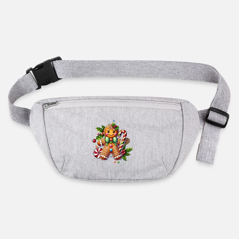 Fröhlicher Lebkuchenmann mit Zuckerstange Stanley/Stella recycelte Gürteltasche