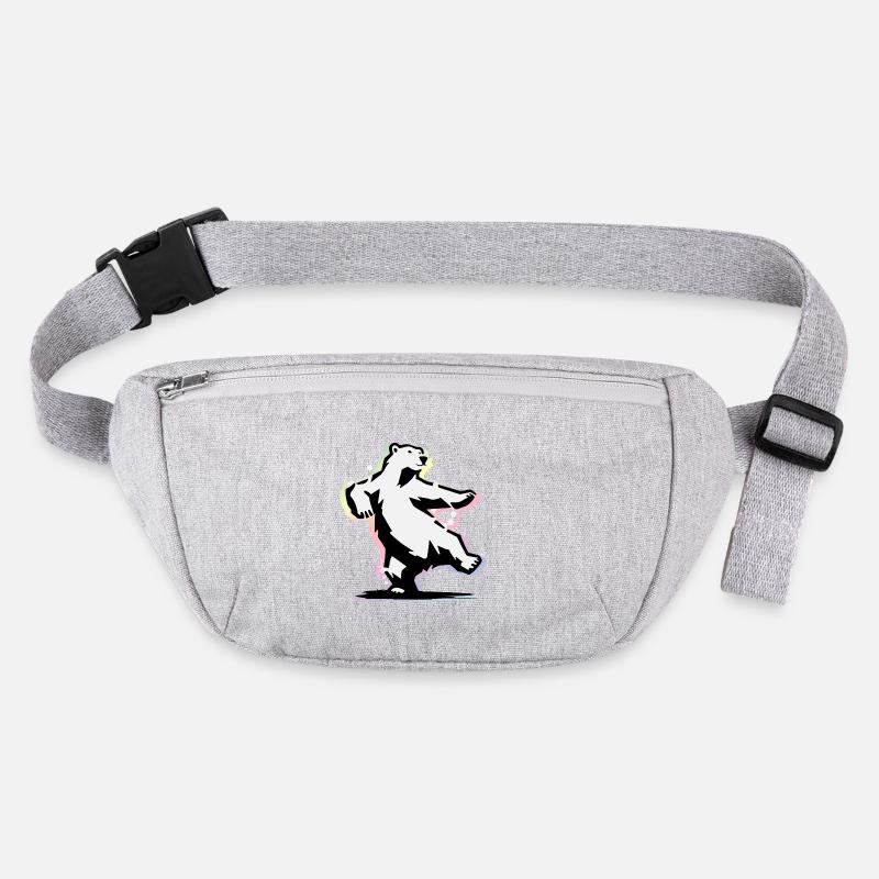 Tanzender Eisbär im Stencil-Stil Stanley/Stella recycelte Gürteltasche