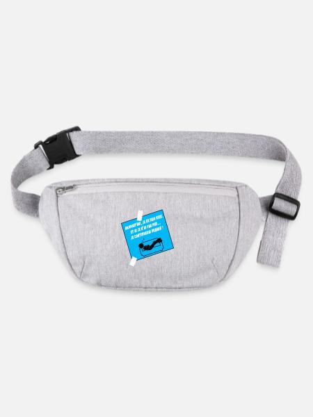 Humoristisches Zitat auf blauem Sofa - Stanley/Stella recycelte Gürteltasche - Grau meliert - Vorne