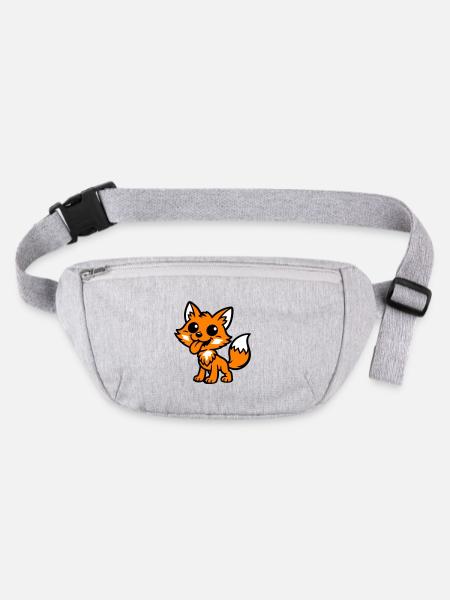 Fox Comic - Stanley/Stella recycled Hip Bag  - heather grey - Front