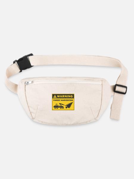 Waldernte Warnung Symbol für den Holzernter - Stanley/Stella recycelte Gürteltasche - Naturweiß - Vorne