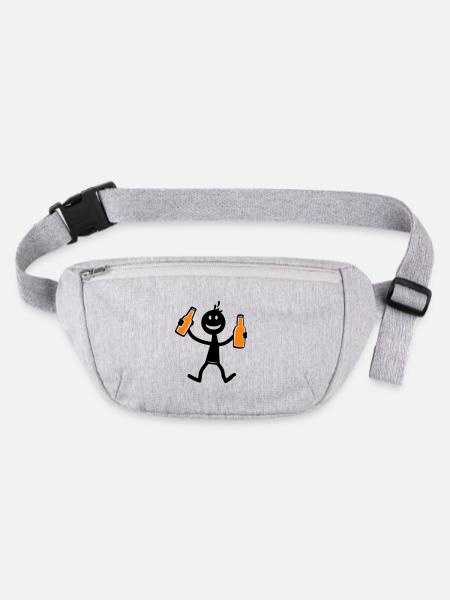 Boire de la bière - Sac banane recyclé Stanley/Stella - gris chiné - Devant