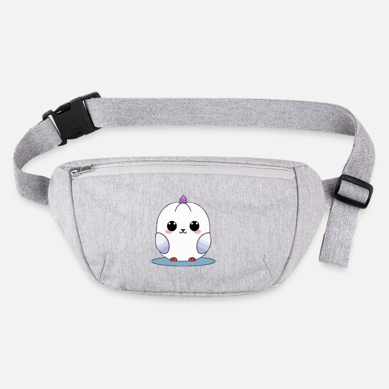 poussin blanc kawaii avec des accents violets Sac banane recyclé Stanley/Stella