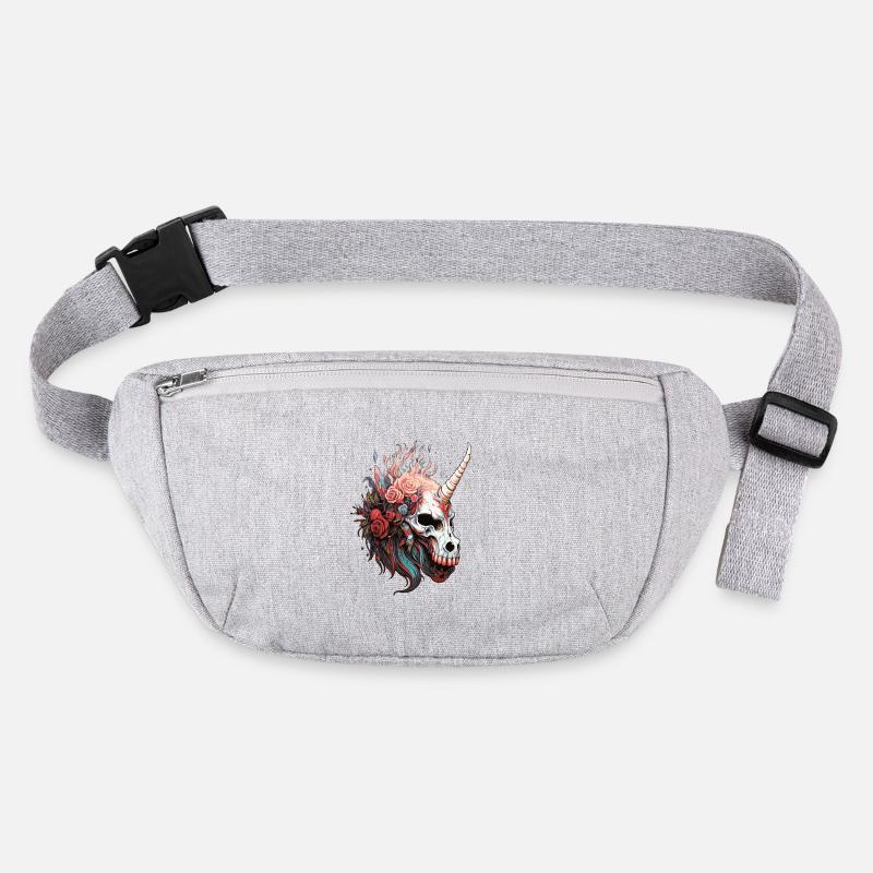 Crâne de licorne avec des fleurs Sac banane recyclé Stanley/Stella
