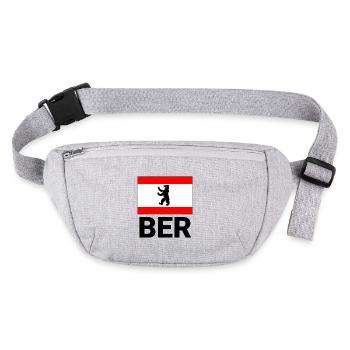 Sportliches Motiv für Berlin mit Flagge und BER - Stanley/Stella recycelte Gürteltasche - Grau meliert - Vorne