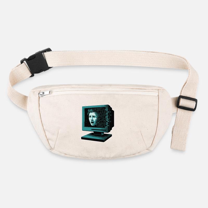 Retro Computer Terror Retroglitch AI Stanley/Stella recycled Hip Bag 