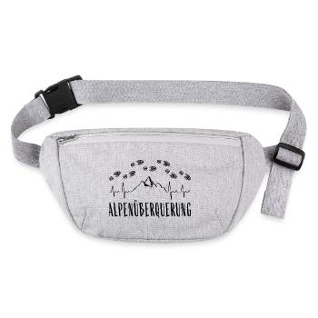 Alpenüberquerung E5 Herzschlag Fußabdrücke - Stanley/Stella recycelte Gürteltasche - Grau meliert - Vorne
