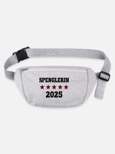 2025 Spenglerin Beruf Abschluß Lehre Bestanden - Stanley/Stella recycelte Gürteltasche - Grau meliert - Vorne