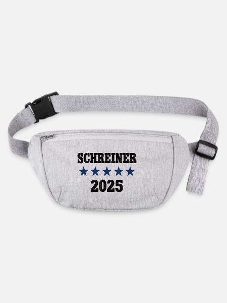 2025 Schreiner Beruf Schreinerei Job Arbeit Lehre - Stanley/Stella recycelte Gürteltasche - Grau meliert - Vorne
