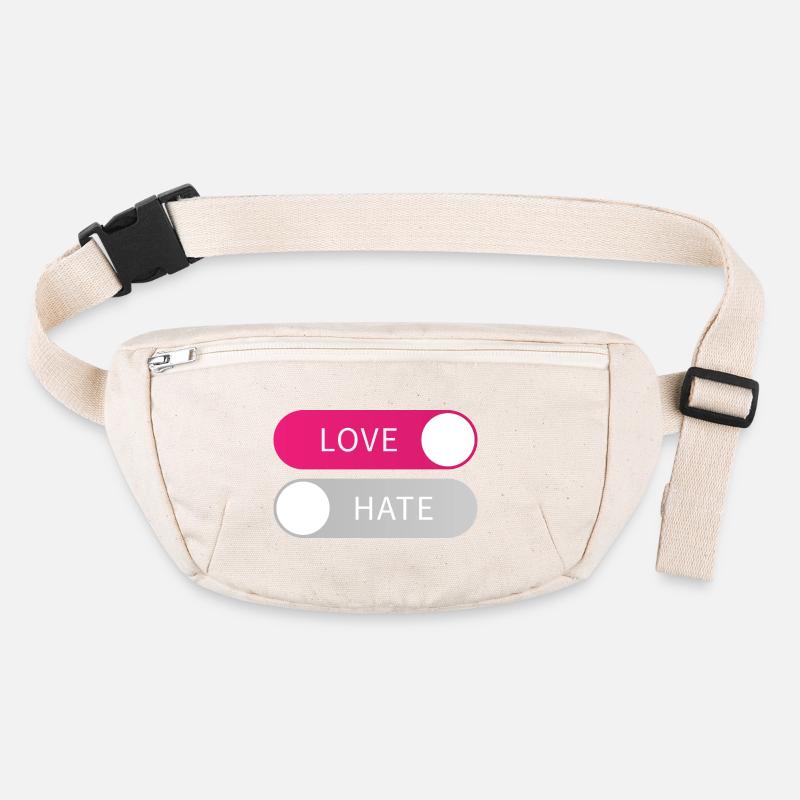 Love On Hate Off Button Liebe an Hass aus Geschenk Stanley/Stella recycelte Gürteltasche