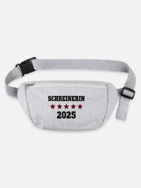 2025 Schreinerin Beruf Abschluß Lehre Bestanden - Stanley/Stella recycelte Gürteltasche - Grau meliert - Vorne