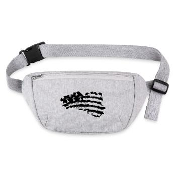 drapeau breton,carte breton,bzh vintage - Sac banane recyclé Stanley/Stella - gris chiné - Devant
