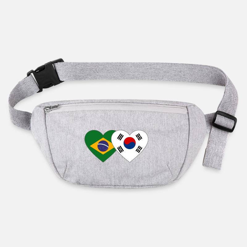 Brésil Corée du Sud Drapeau Coeur Sac banane recyclé Stanley/Stella