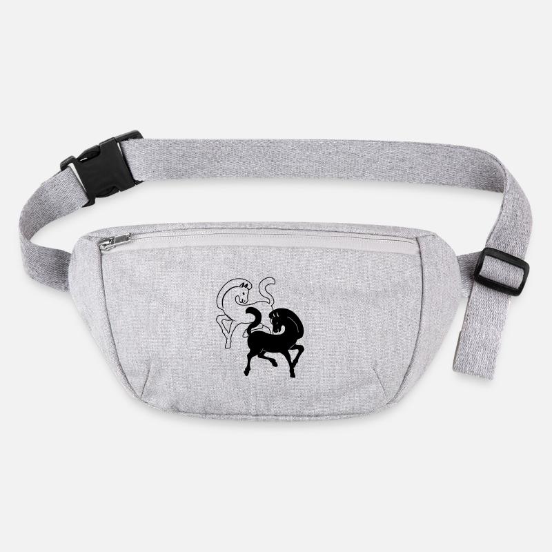 Deux chevaux noir et blanc Sac banane recyclé Stanley/Stella